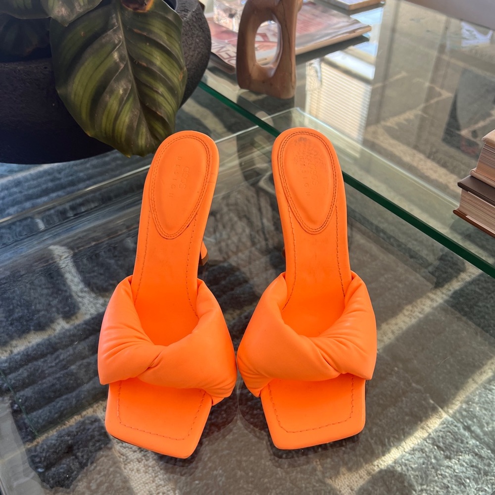 ASOS design orange twist heels